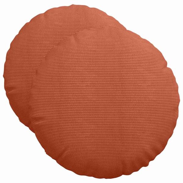 Sitzkissen 2 pcs Rot-Orange Ø 50 cm Cordstoff