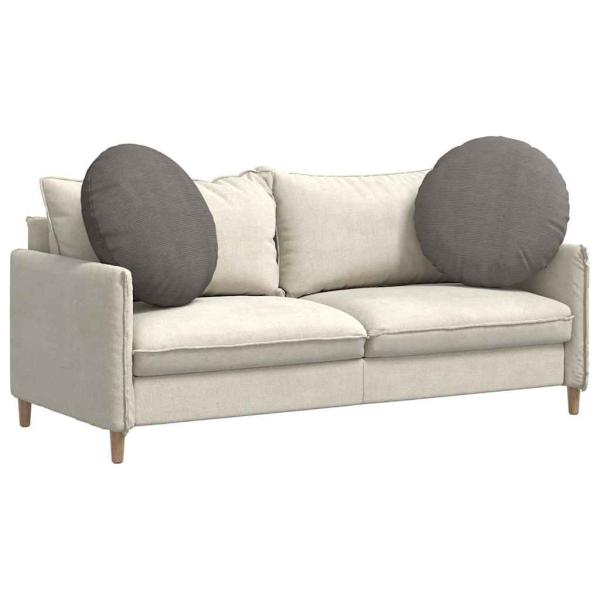 Sitzkissen 2 pcs Hellgrau Ø 60 cm Cordstoff