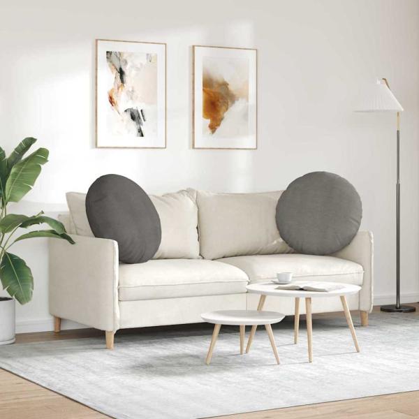 Sitzkissen 2 pcs Hellgrau Ø 60 cm Cordstoff