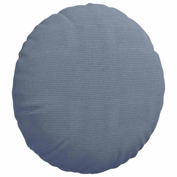 Sitzkissen 2 Stk. Cordstoff Blau Ø60 x 21 cm