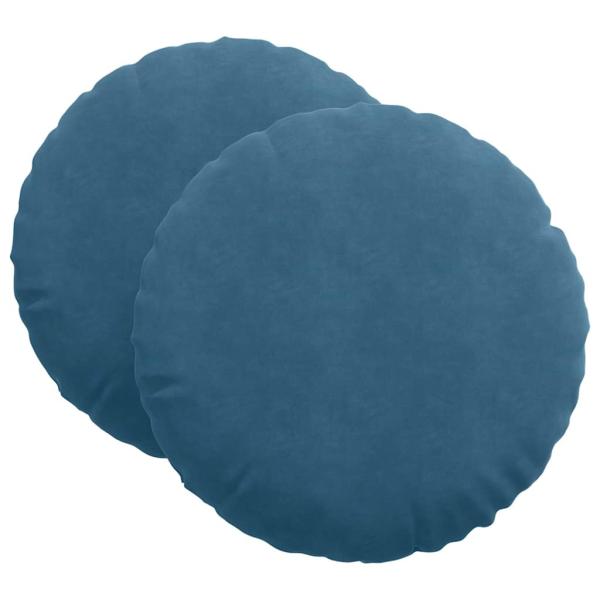 Sitzkissen 2 pcs Blau Ø80 x 29 cm Samt