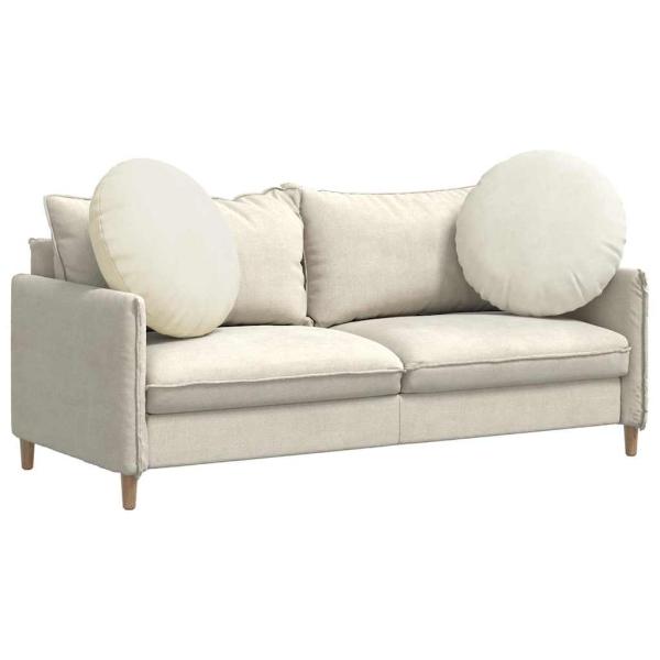 Sitzkissen 2 pcs Creme Ø80 x 29 cm Samt