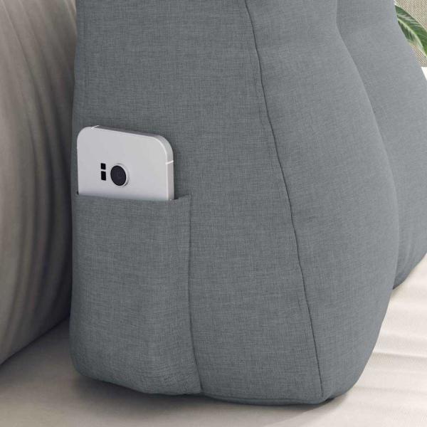 Rücken Kissen Hellgrau 45 x 24 x 50 cm Stoff