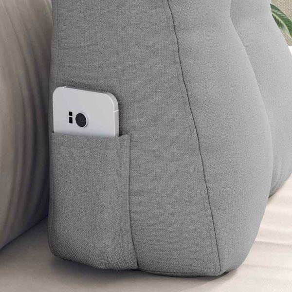 Rücken Kissen Wolkengrau 45 x 24 x 50 cm Stoff