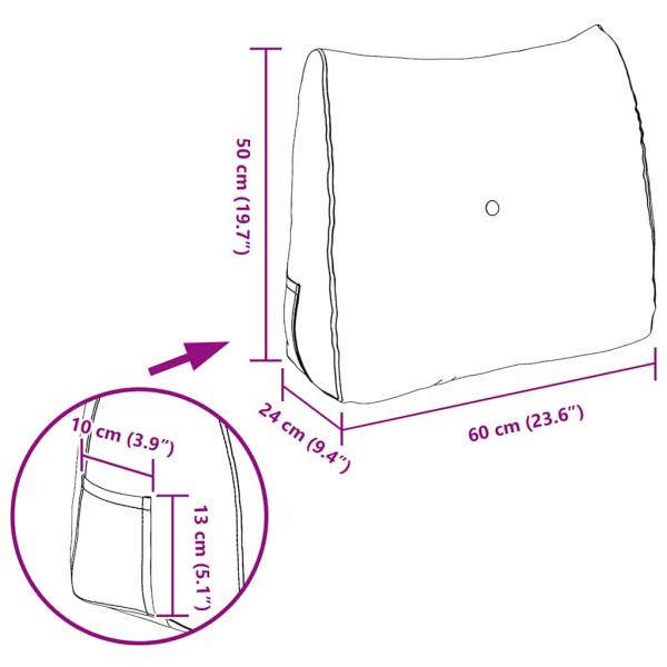 Rücken Kissen Braun 60 x 24 x 50 cm Stoff