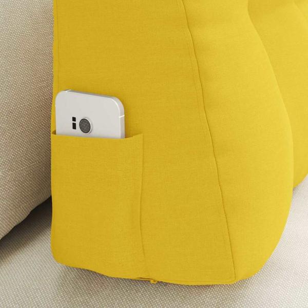 Rücken Kissen Helles Gelb 80 x 24 x 50 cm Stoff