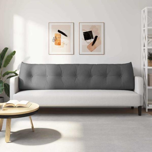 Rücken Kissen Dunkelgrau 200 x 24 x 50 cm Stoff