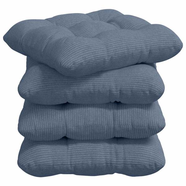 Sitzkissen 4 pcs Blau 40 x 40 cm Cordstoff