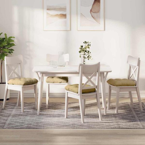 ARDEBO.de - Sitzkissen 4 pcs Grau-Grün 40 x 40 cm Cordstoff