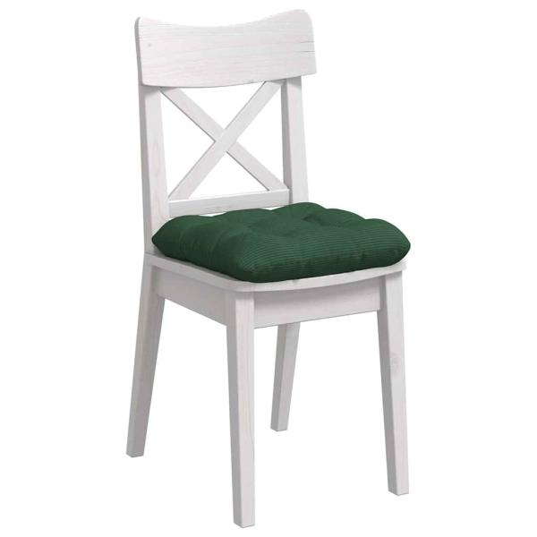 Sitzkissen 4 stk. Cordstoff Dunkelgrün 40 x 40 cm