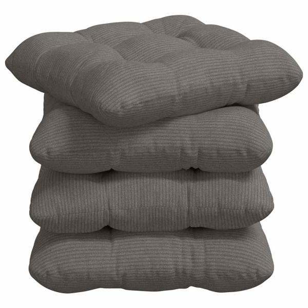 Sitzkissen 4 pcs Hellgrau 45 x 45 cm Cordstoff