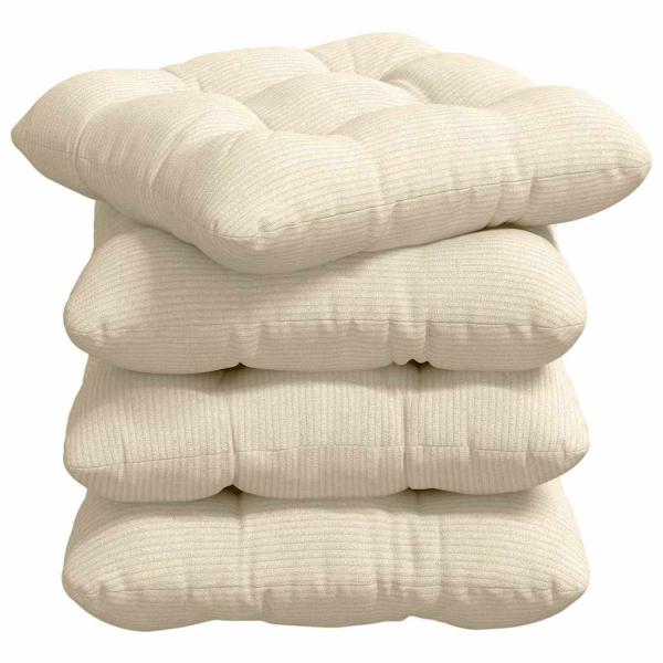 Sitzkissen 4 pcs Creme 45 x 45 cm Cordstoff