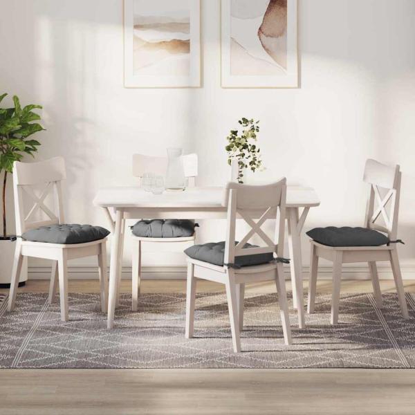 ARDEBO.de - Sitzkissen 4 pcs Dunkelgrau 40 x 40 x 6 cm Mikrofaser