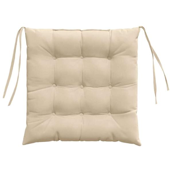 Sitzkissen 4 Stk. Mikrofaser Creme 40 x 40 x 6 cm