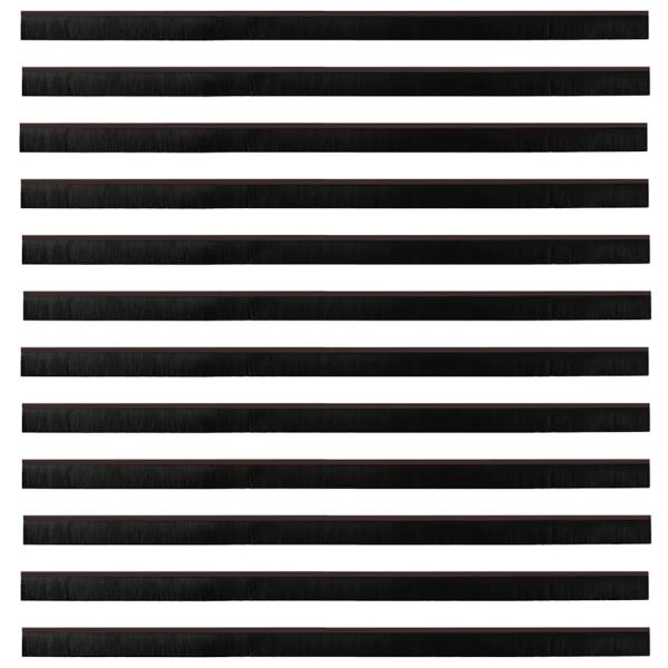Selbstklebende Türbürstendichtungen 12 pcs Braun 100 cm