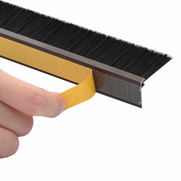 Selbstklebende Türbürstendichtungen 12 pcs Braun 100 cm