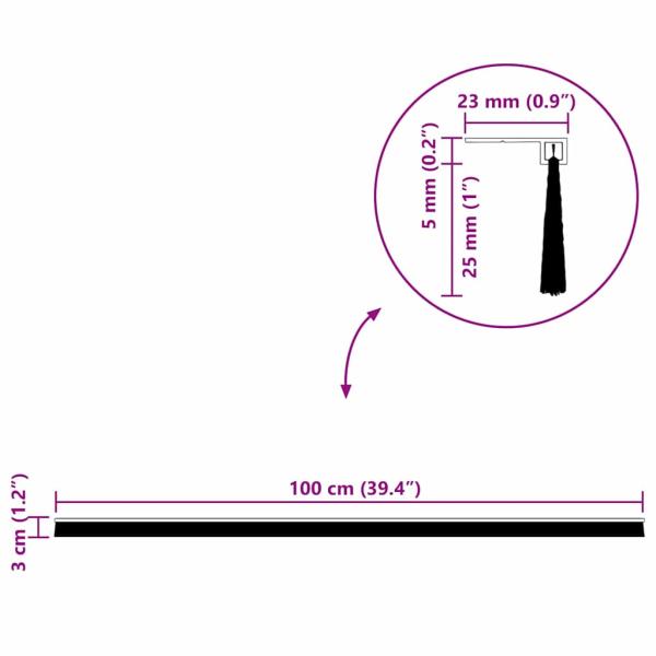 Selbstklebende Türbürstendichtungen 6 pcs Silber 100 cm