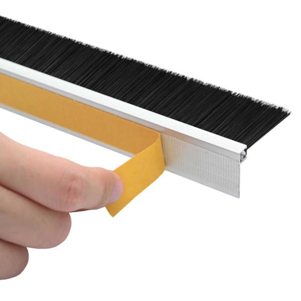 Selbstklebende Türbürstendichtungen 6 pcs Silber 100 cm