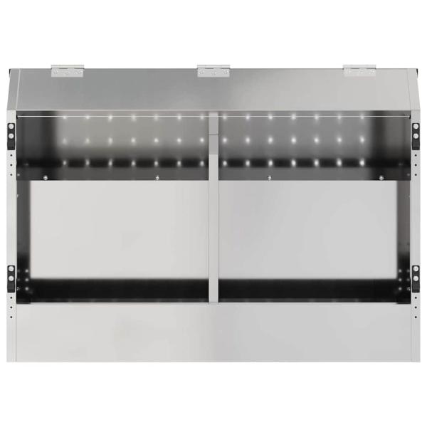 ARDEBO.de - Kaninchenfütterer Silber 64,5 x 25,5 x 45,5 cm Verzinkter Stahl