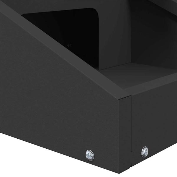 ARDEBO.de - Rehfütterer Schwarz 28 x 30 x 80 cm Kaltgewalzter Stahl