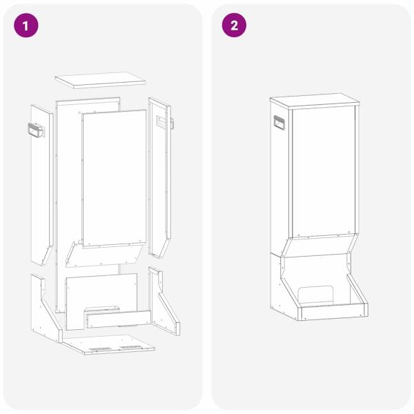 Rehfütterer Schwarz 28 x 30 x 80 cm Kaltgewalzter Stahl