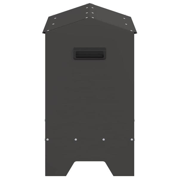 Hühnerfütterungsrinne Schwarz 81 x 32 x 53,5 cm