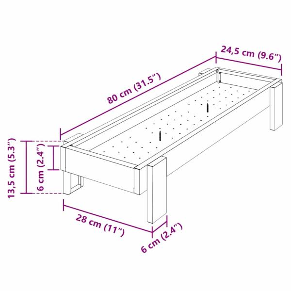 Hühnerfütterungsrinne Silber 80 x 28 x 13.5 cm Verzinkter Stahl