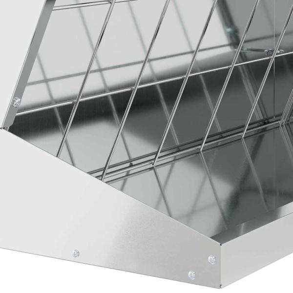 Heu Futterspender Silber 71 x 33 x 70 cm Verzinkter Stahl