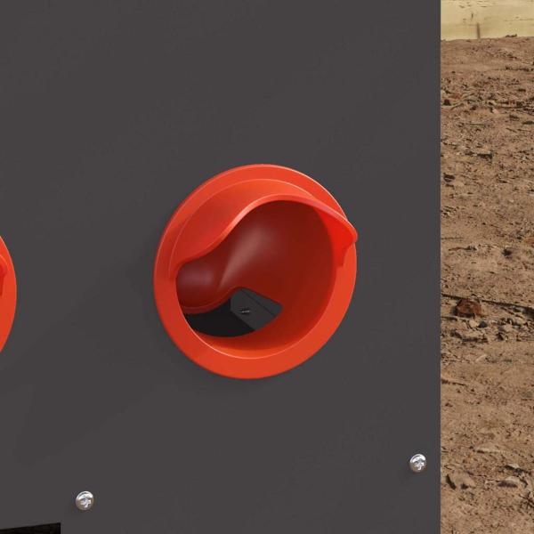 Hühnerfütterer Schwarz 60,5 x 29 x 51 cm Kaltgewalzter Stahl