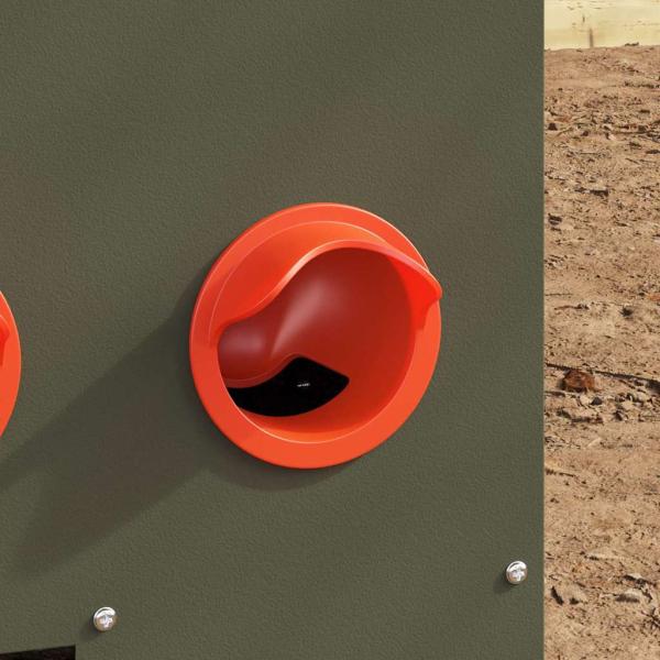 Hühnerfütterer Olive Grün 60,5 x 29 x 51 cm Kaltgewalzter Stahl