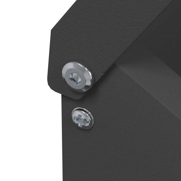 ARDEBO.de - Hühnerfütterer Schwarz 21 x 16 x 33 cm Kaltgewalzter Stahl