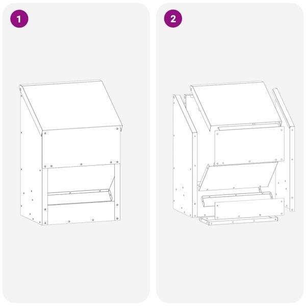 Hühnerfütterer Silber 21 x 16 x 33 cm Verzinkter Stahl