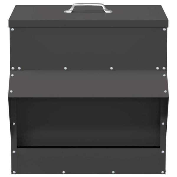 Hühnerfütterer Schwarz 40,5 x 45 x 41 cm Kaltgewalzter Stahl