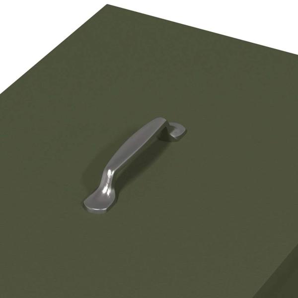 Hühnerfütterer Olive Grün 40,5 x 45 x 41 cm Kaltgewalzter Stahl