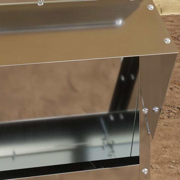 ARDEBO.de - Hühnerfütterer Silber 40,5 x 45 x 41 cm Verzinkter Stahl