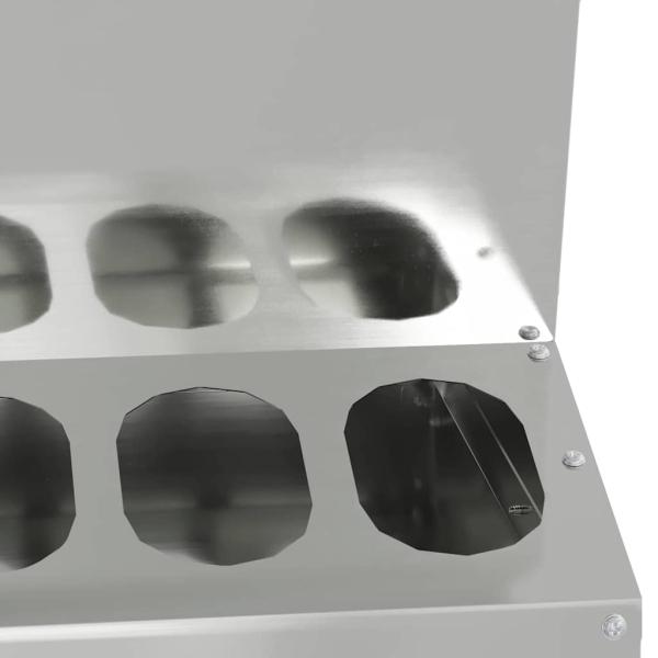 Hühnerfütterer Silber 40 x 40 x 45 cm Verzinkter Stahl