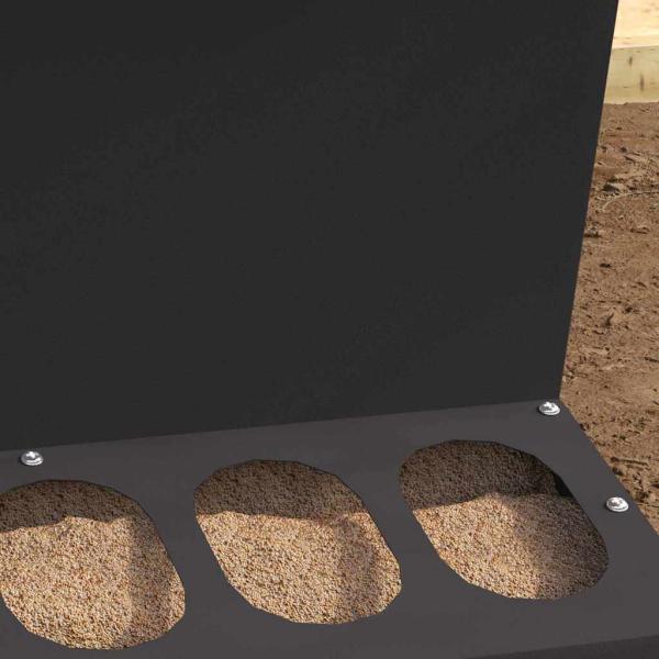 Hühnerfütterer Schwarz 30 x 30 x 39 cm Kaltgewalzter Stahl