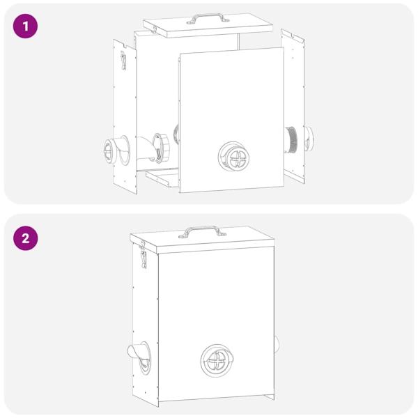 Hühnerfütterer Silber 32,5 x 20,5 x 43 cm Verzinkter Stahl