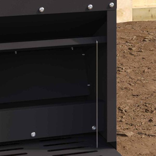 Hühnertretfeeder Schwarz 25 x 42 x 40 cm Kaltgewalzter Stahl