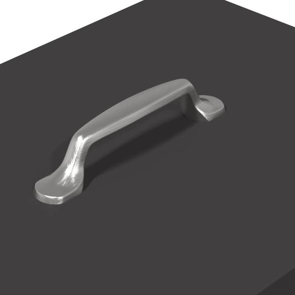 ARDEBO.de - Hühnertretfeeder Schwarz 25 x 42 x 40 cm Kaltgewalzter Stahl