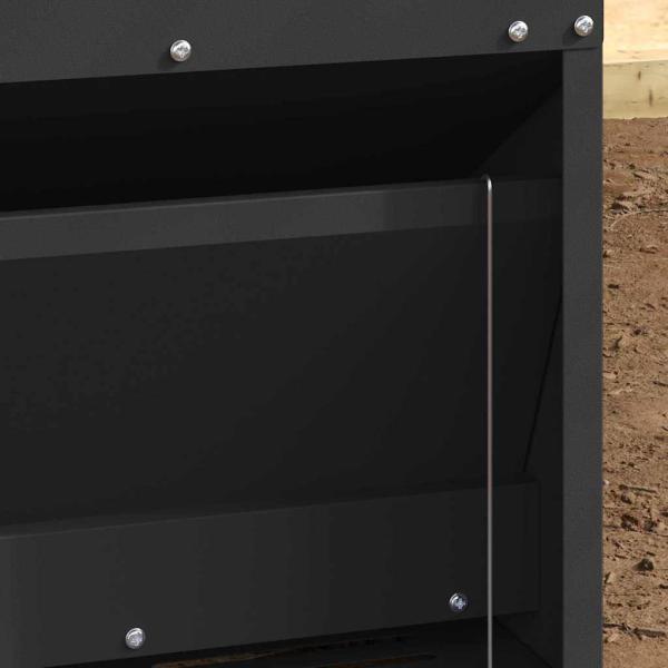 Hühnertretfeeder Schwarz 25 x 42 x 40 cm Kaltgewalzter Stahl