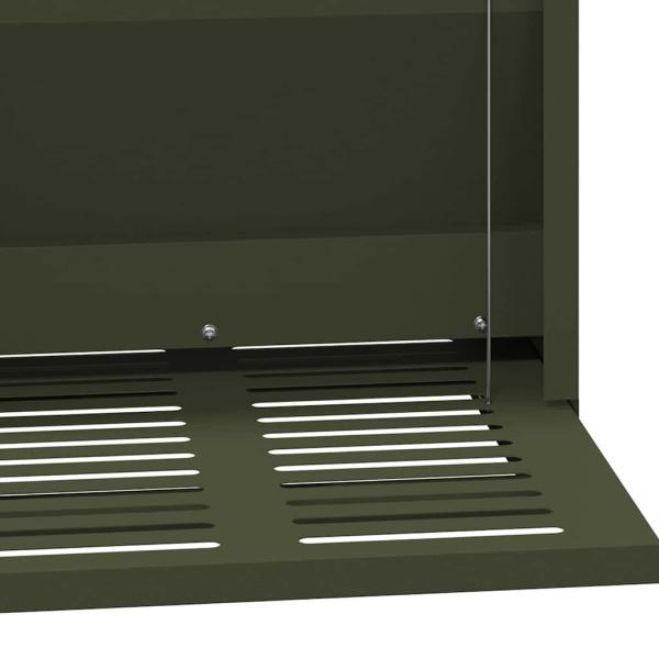 Hühnertretfeeder Olive Grün 25 x 42 x 40 cm Kaltgewalzter Stahl