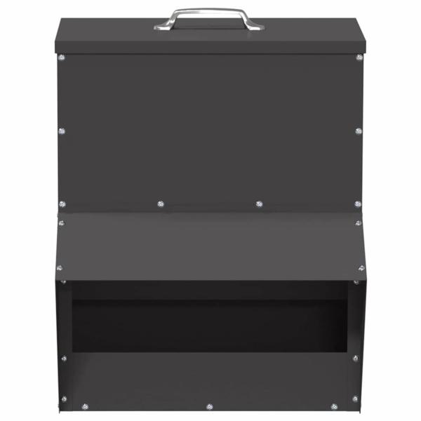 Hühnerfütterer Schwarz 20 x 25 x 35 cm Kaltgewalzter Stahl