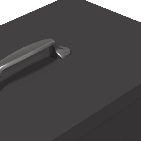 Hühnerfütterer Schwarz 20 x 25 x 35 cm Kaltgewalzter Stahl