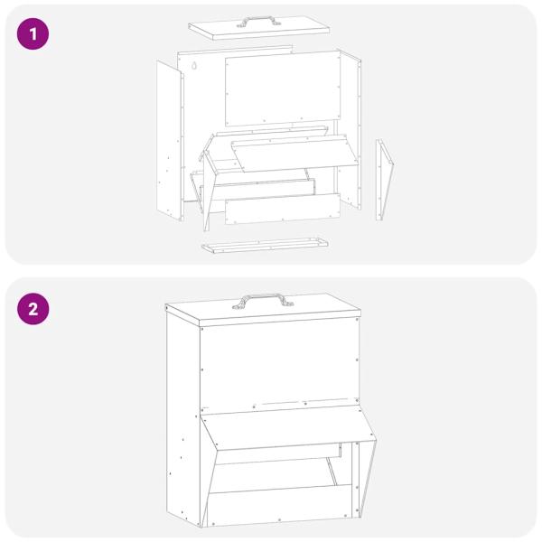 Hühnerfütterer Schwarz 20 x 25 x 35 cm Kaltgewalzter Stahl
