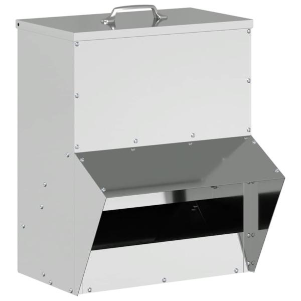 Hühnerfütterer Silber 20 x 25 x 35 cm Verzinkter Stahl