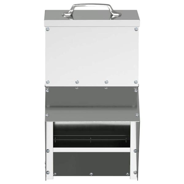 Hühnerfütterer Silber 20 x 25 x 35 cm Verzinkter Stahl