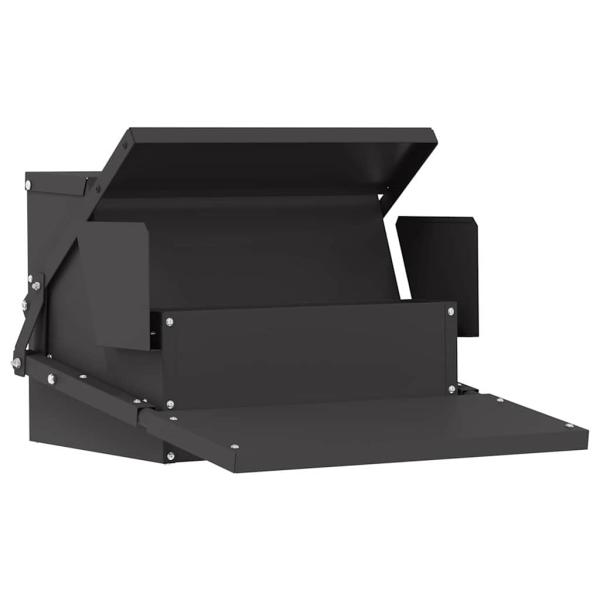 Hühnertretfeeder Schwarz 50 x 40 x 29 cm Kaltgewalzter Stahl