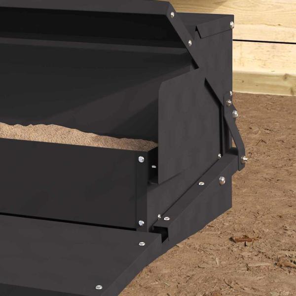 Hühnertretfeeder Schwarz 50 x 40 x 29 cm Kaltgewalzter Stahl