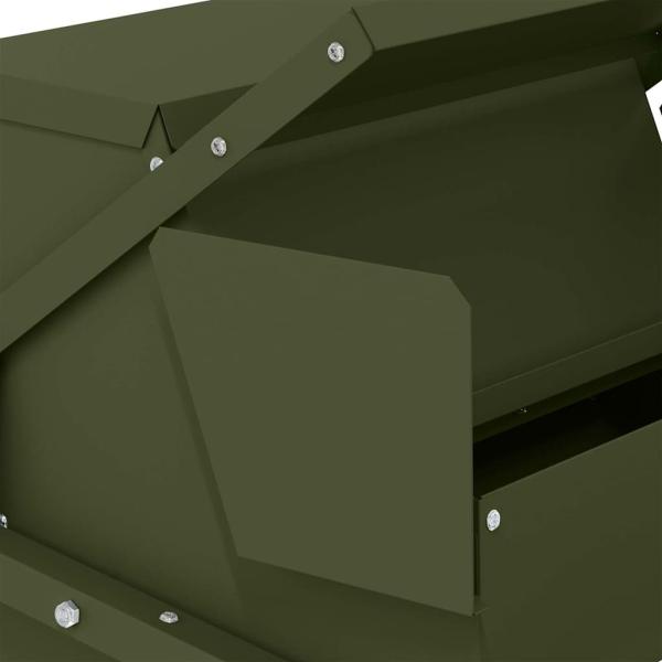 Hühnertretfeeder Olive Grün 50 x 40 x 29 cm Kaltgewalzter Stahl